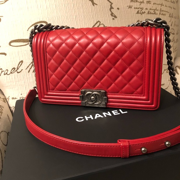 CHANEL Handbags - Chanel le Boy old medium calfskin w ruthenium hw
